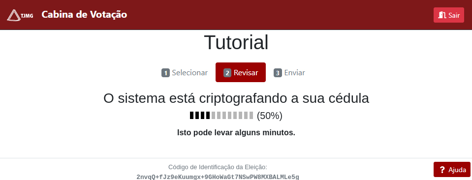 Processo de criptografia da cédula